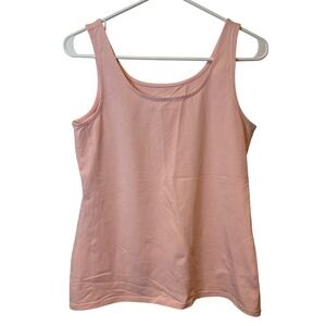 J Jill‎ Perfect Tank Top Womens Light Pink Sleeveless Scoop Neck Cotton Lycra S